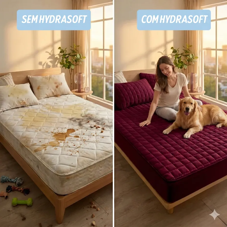 Hydra Soft Jogo de Cama Impermeável Premium, Capa com 2 Fronhas