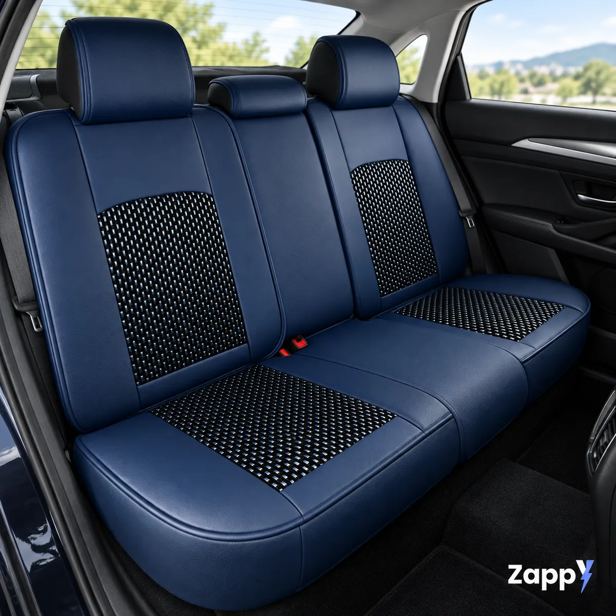 Banco traseiro com a capa instalada